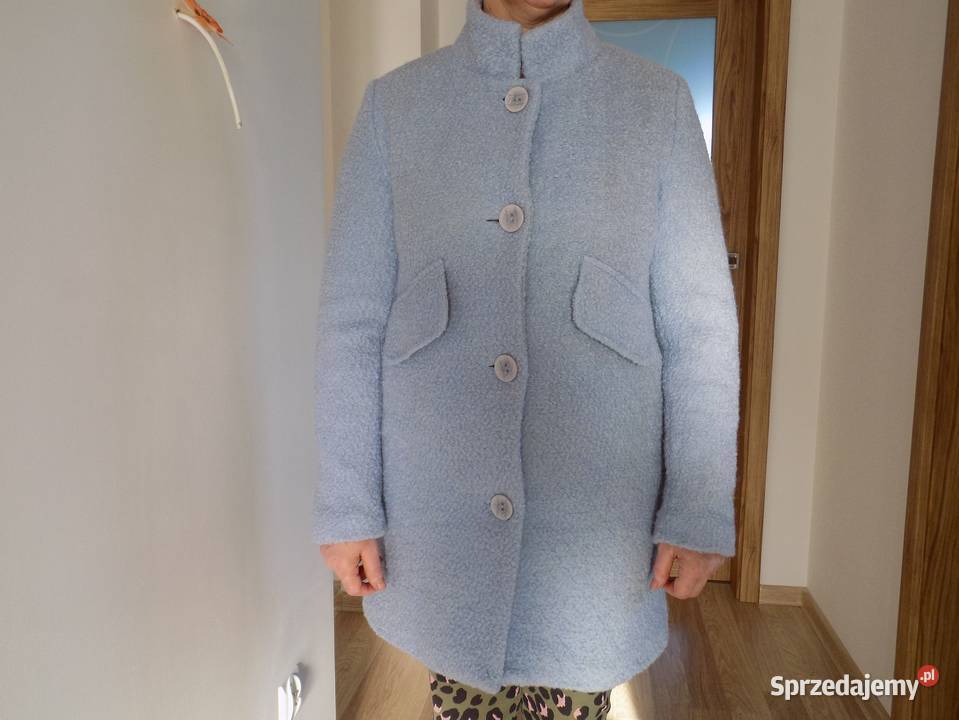 NIEBIESKI PŁASZCZYK Bez wzoru Żabno