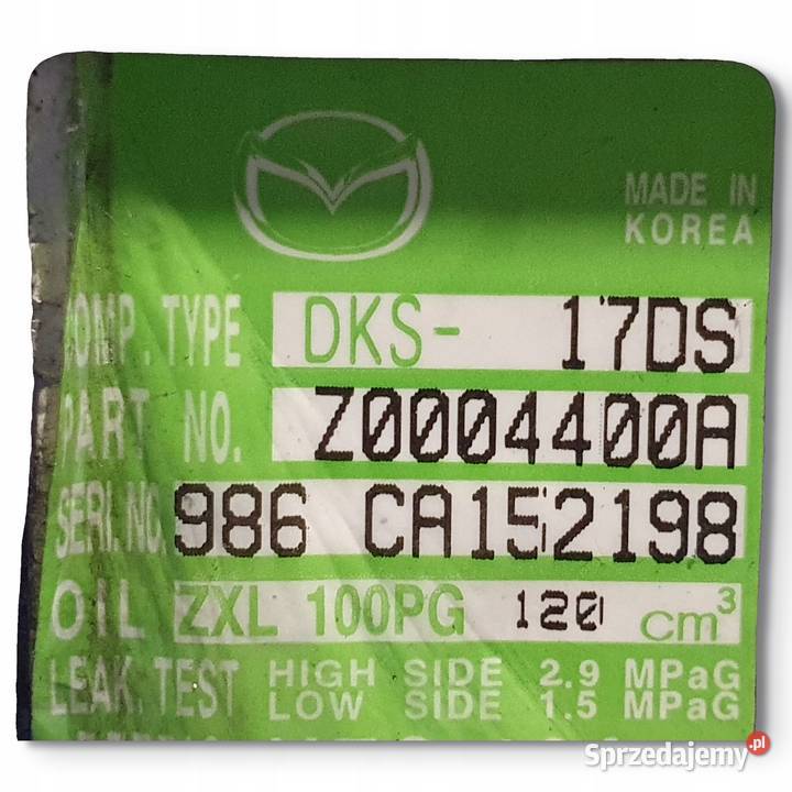 SPRĘŻARKA KLIMATYZACJI Mazda 6 II GH 20 16V Chełm sprzedam