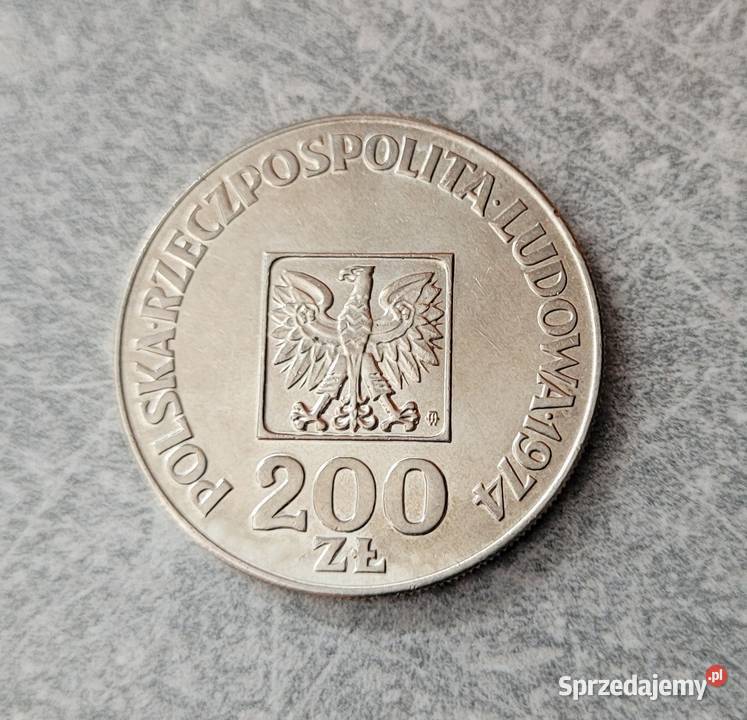 105 POLSKA srebro 200 Złotych 1974 r Łask