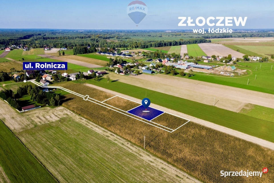 Działka z warunkami zabudowy 907 m utwardzona Złoczew