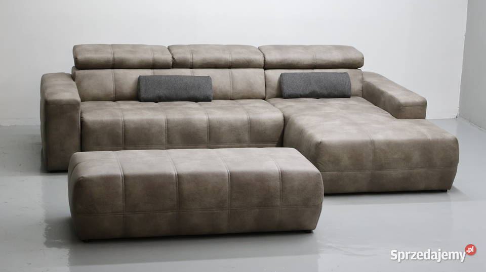 TOL Narożnik szary brązowa regulowane zagłowki 285cm Poznań