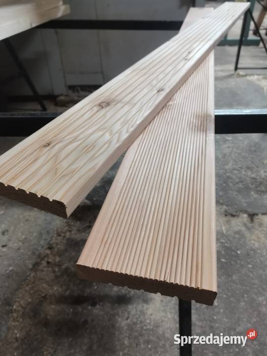 Deska tarasowa modrzew ryflowana gładka deska Jerzmanowice