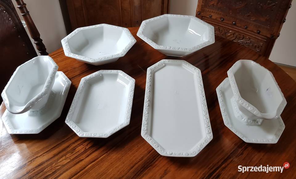 Filiżanka sosjerka patera dzbanek Biała Maria Orneta