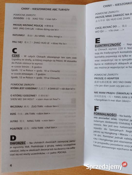 CHINY Kieszonkowe ABC Turysty mini poradnik Mapy i przewodniki Złotniki