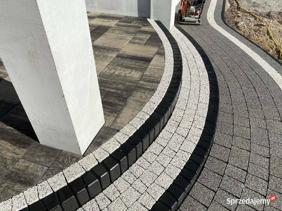 Palisady trapezowe obrzeża betonowe kolorowe Warszawa