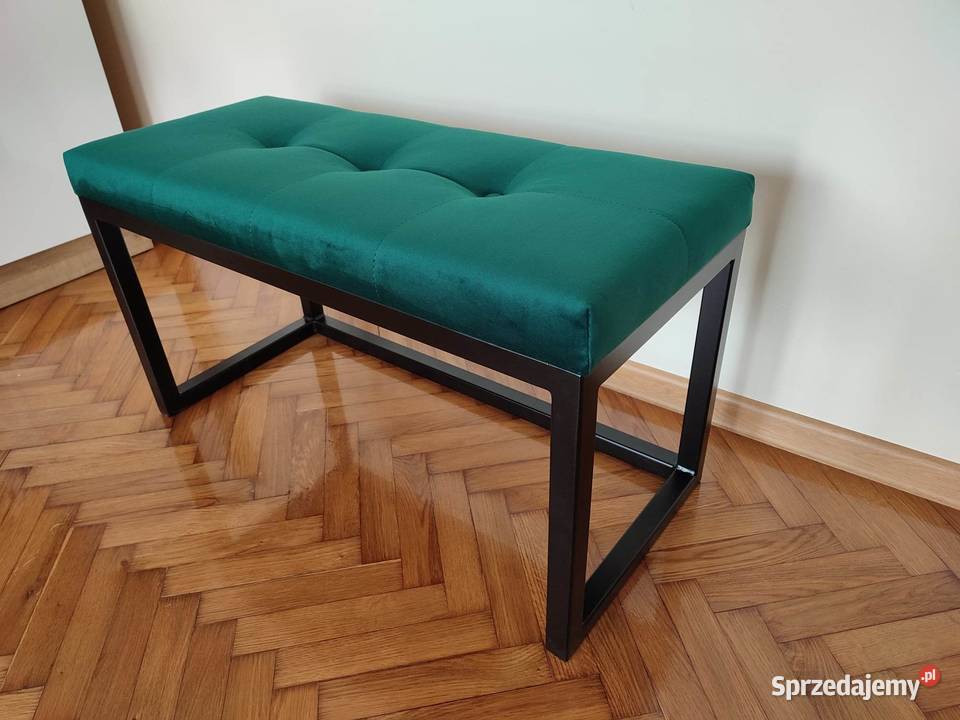 Ławeczka loft siedzisko pufa stalowa pikowana Fotele i pufy Zalesie
