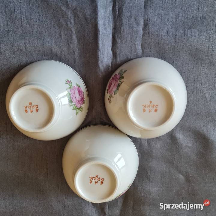 3 miseczki z porcelany PRL Warszawa