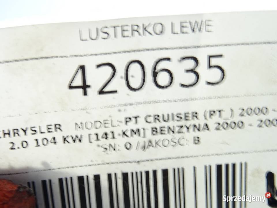 LUSTERKO LEWE CHRYSLER PT CRUISER Hatchback 0010 sprzedam