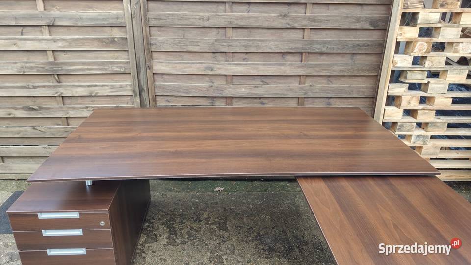 Biurko gabinetowe z dostawką i kontenerkiem Meble Warszawa