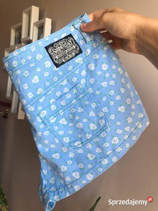 Superdry krótkie spodenki damskie Rozmiar S M niebieski Olsztyn