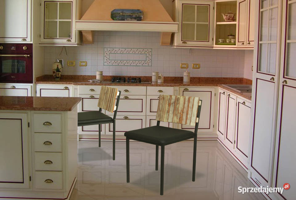 Krzesło metalowe model 05 metal i drewno pomorskie