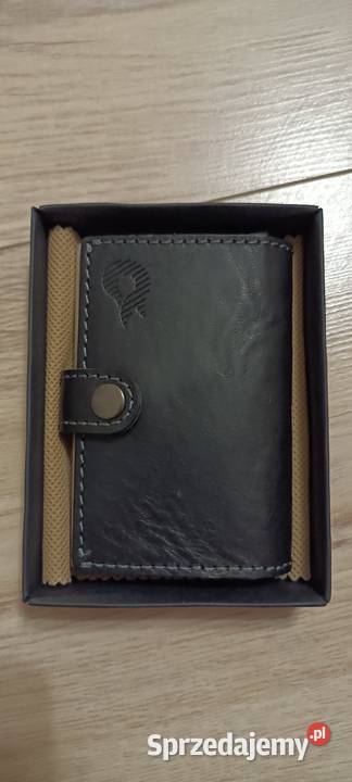 Skórzanometalowy portfel męski z RFID sprzedam