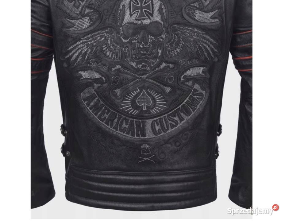 KURTKA MOTOCYKLOWA SKÓRZANA Z HAFTEM Sosnowiec