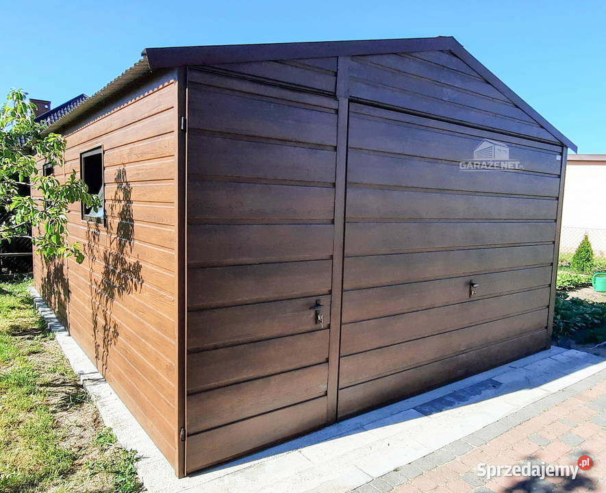 GARAŻ BLASZANY 4m x 7m DWUSPAD BRAMA UCHYLNA Białogard