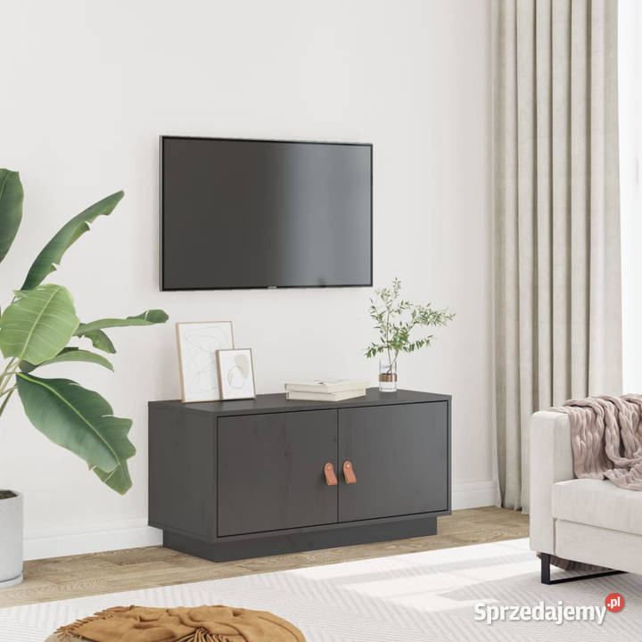 Szafka pod TV szara 80x34x40 lite drewno sosnowe Warszawa sprzedam