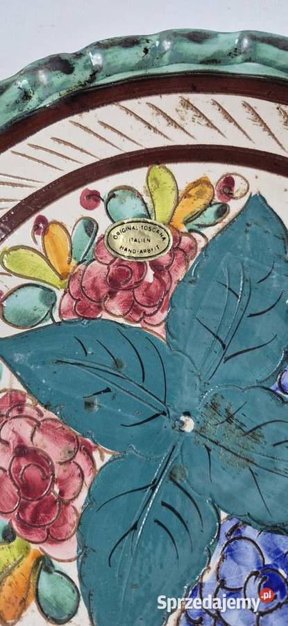 Oryginalna Włoska Patera Ceramika Toscana Biłgoraj