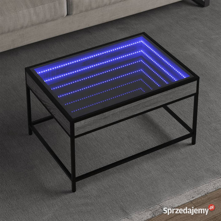 Stolik kawowy z LED Infinity szary dąb sonoma sprzedam