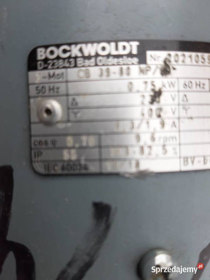 Motoreduktor 0 75 kW96 obr Leszno