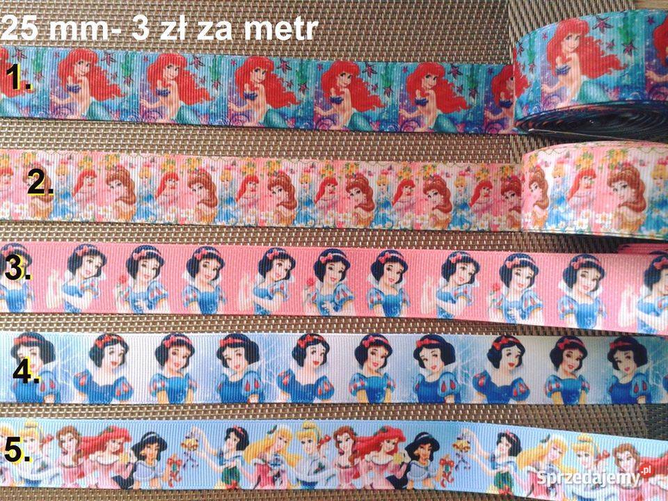 Wstążki rypsowe bajkowe Disney 25 mm Nowy Sącz