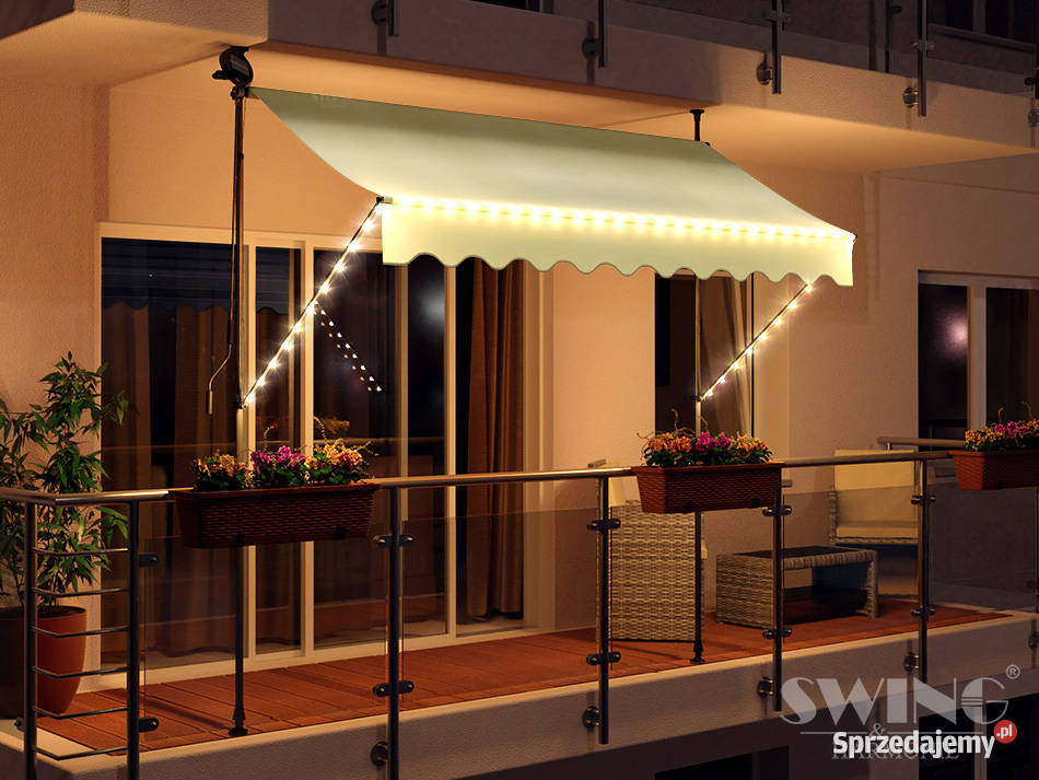 markiza zaciskowa balkonowa tarasowa led