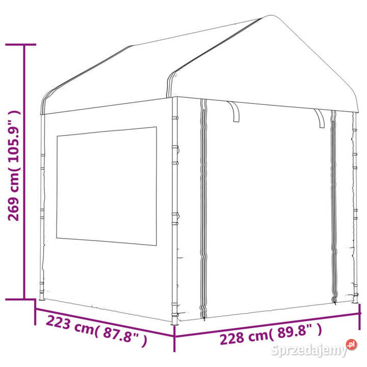 Namiot ogrodowy z dachem biały 892x228x269 m mazowieckie