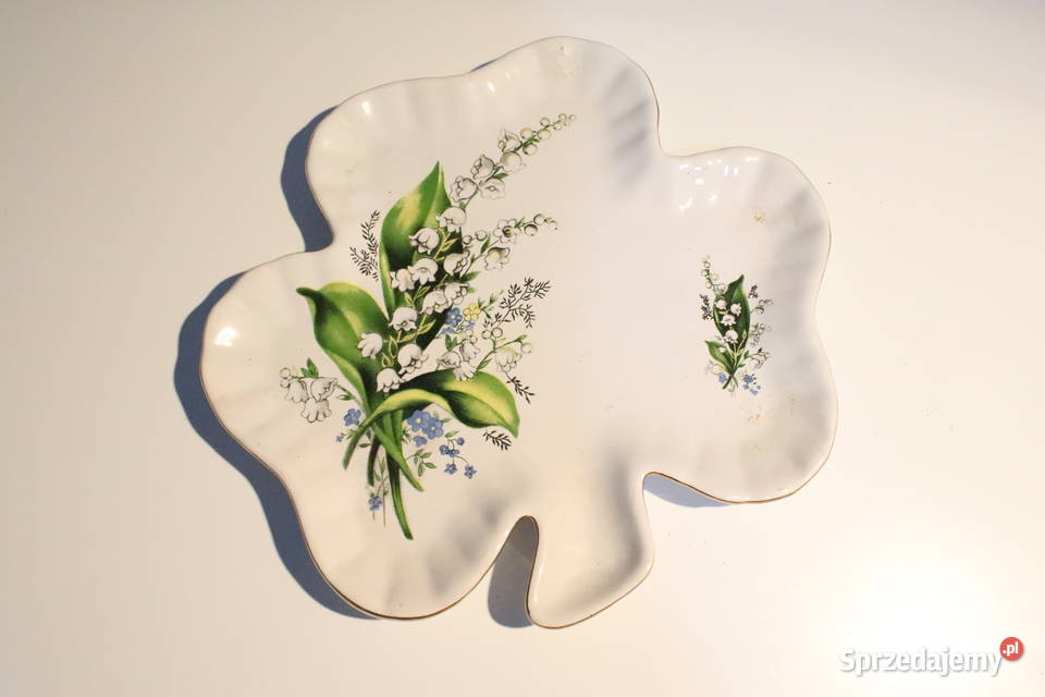 Porcelanowy talerzyk koniczynka PRL 2 Talerze i talerzyki