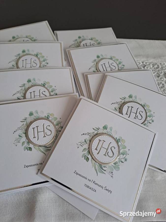 Zaproszenia z okazji komunii Rękodzieło Strzebiń