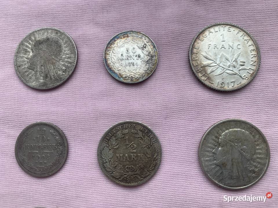 Monety Polski zagranica głowa kobiety Łowicz sprzedam