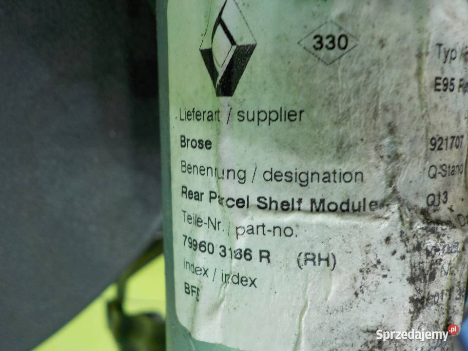 MEGANE III 10r 19 DCI oslona daszek bagaznika Suków