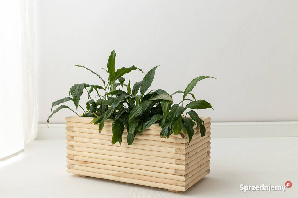 Donica drewniana prostokątna 3D donica ogrodowa Ogród śląskie Kalety