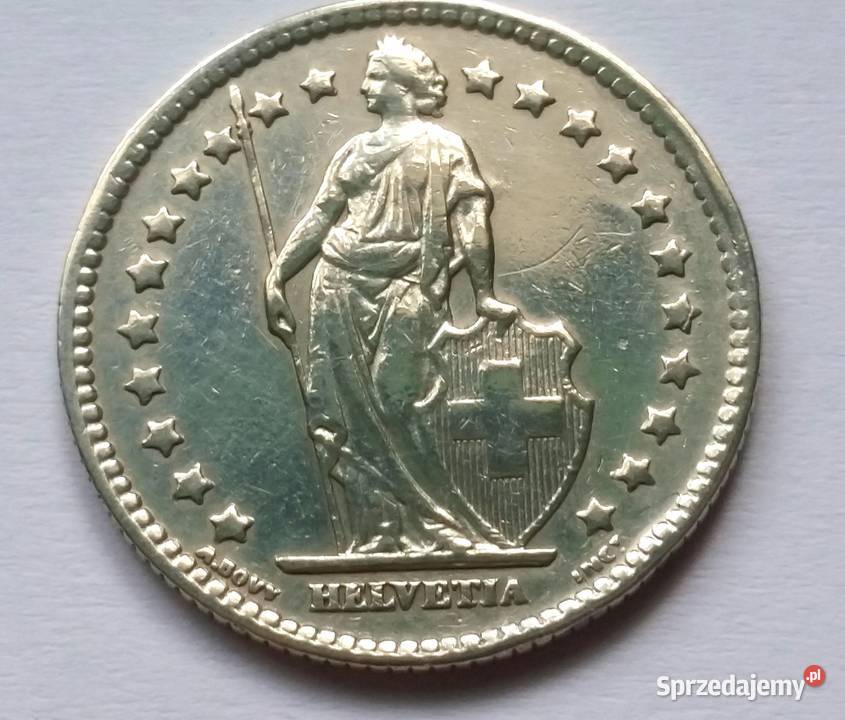 SZWAJCARIA 1 Frank 1932 SREBRO rzadka z nakładem śląskie