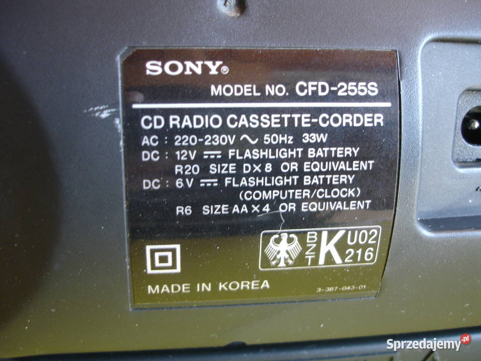 Radiomagnetofon z CD SONY CFD255S Zielona Góra