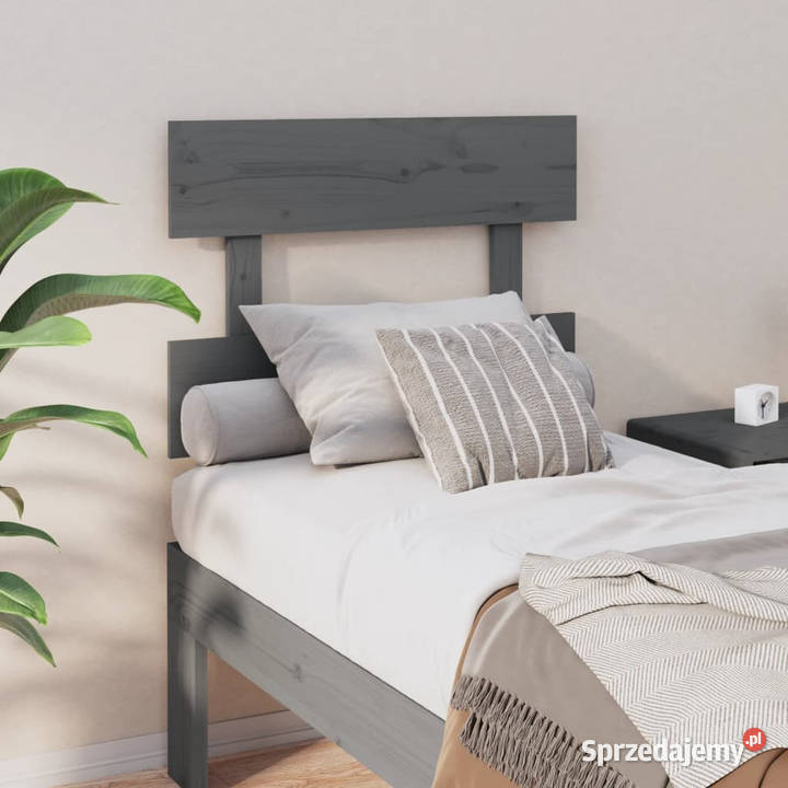 Wezgłowie łóżka szare 935x3x81 lite drewno