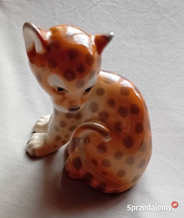 Figurka młody lampart Łomonosow CCCP Koźminek