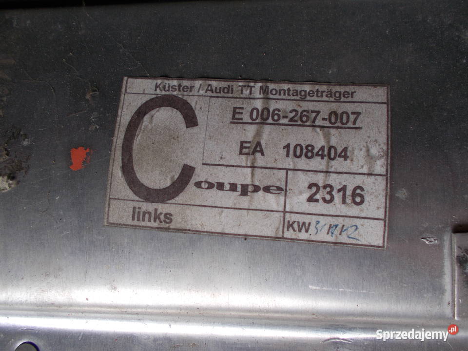 audi TT 98r mechanizm lewy prawy podnośnik szyby Zamość