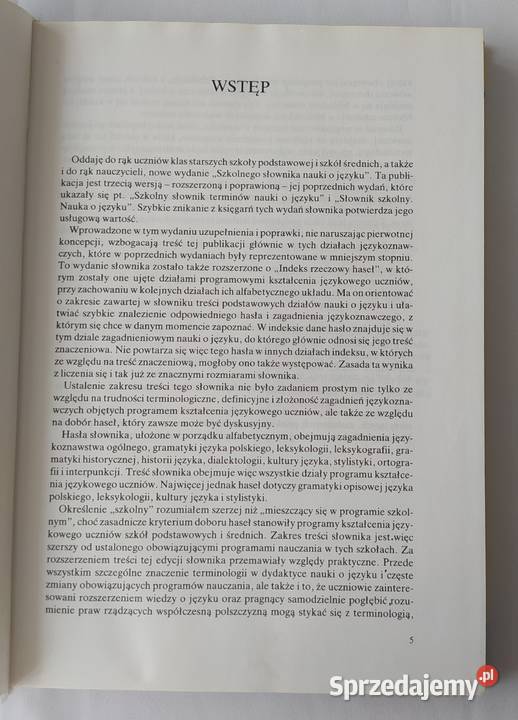 SZKOLNY SŁOWNIK NAUKI O JĘZYKU Jan Malczewski Hajnówka sprzedam