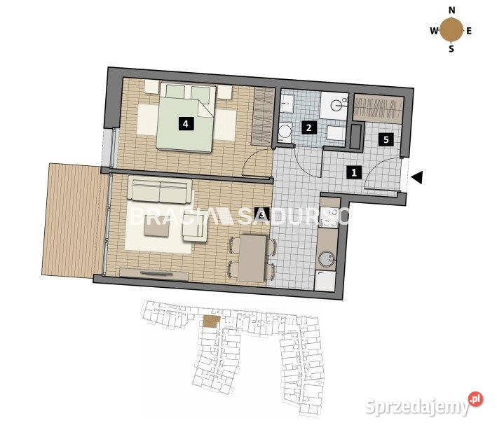 Sprzedaż mieszkania 39m2 2 pokoje Kraków 18183zł/m2