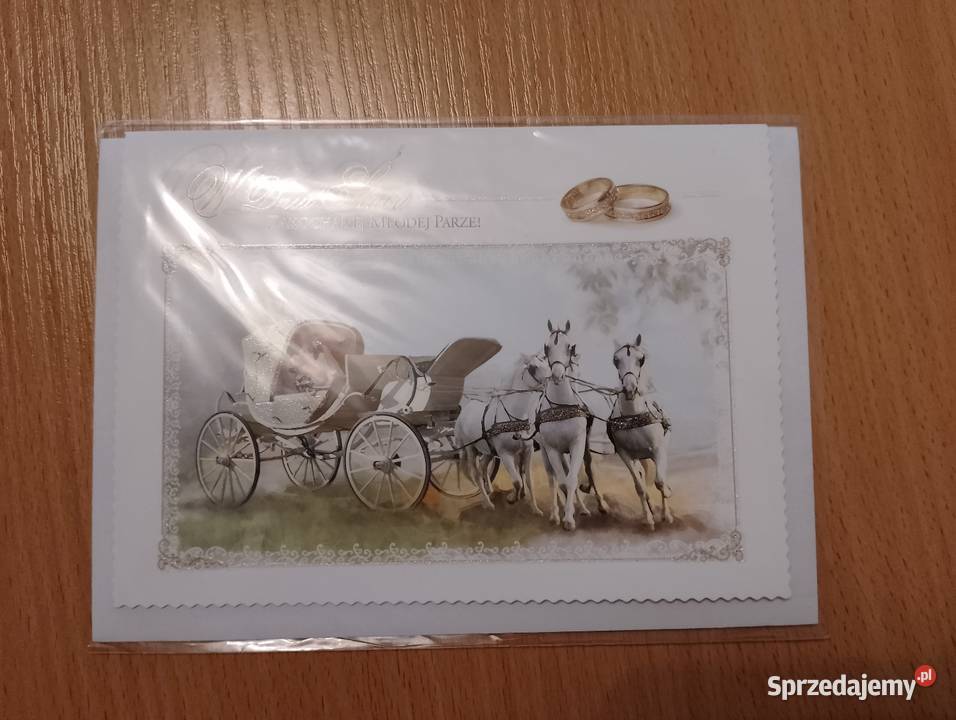 Kartka okolicznościowa W DNIU ŚLUBU składana z Oborniki