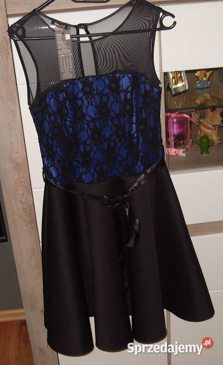 NOWA rozkloszowana sukienka FORTI koronka i niebieski sprzedam