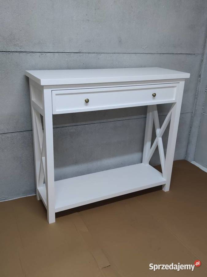 Konsola drewniana biała 34cm