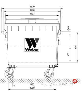 Pojemnik na odpady śmieci Kontener 1100L WEBER mazowieckie