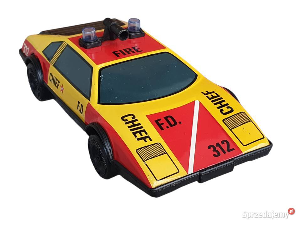 Stara zabawka metalowy model wozu strażackiego
