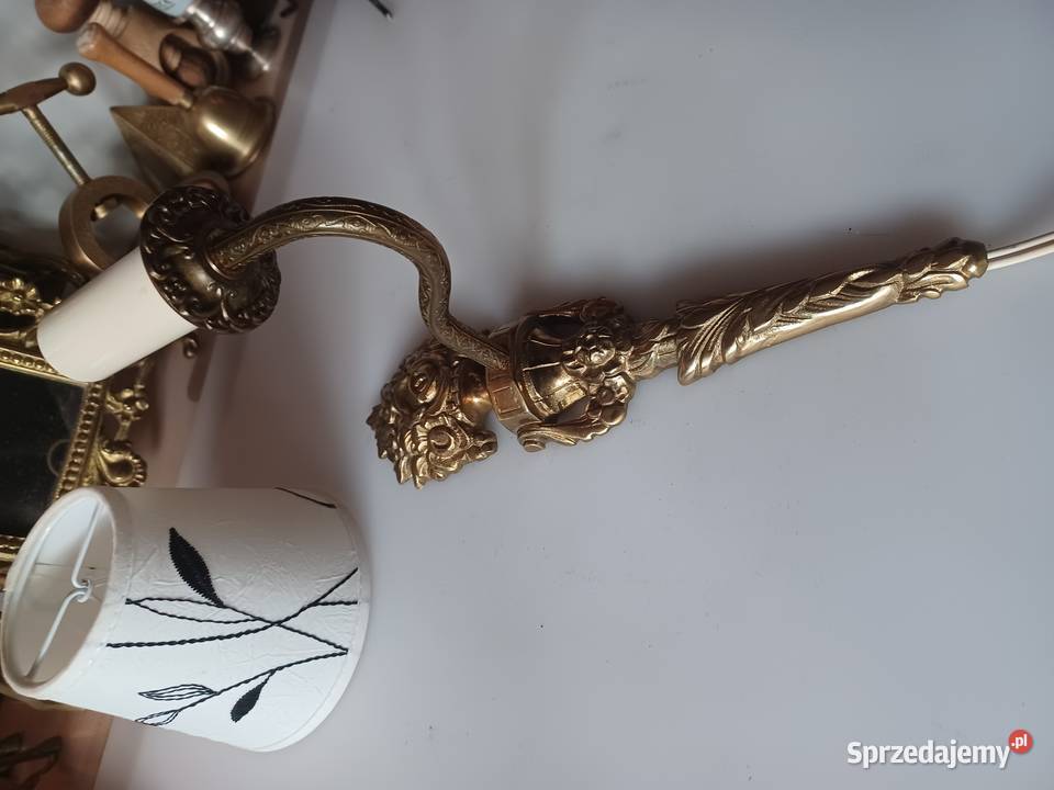 Piękny kinkiet mosiężny z abażurem Lampiony i latarnie wielkopolskie Poznań