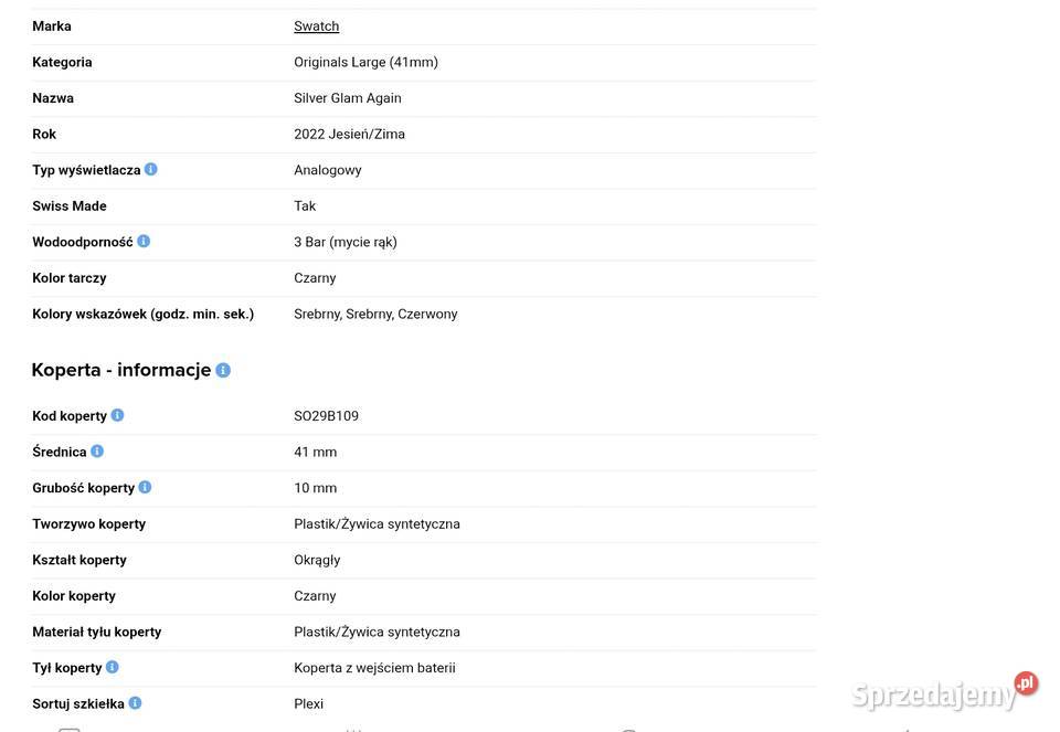 Zegarek Swatch swiss