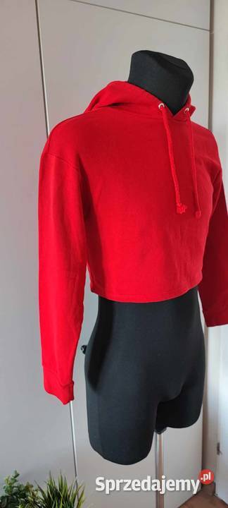 Czerwona krótka damska bluza HM Warszawa