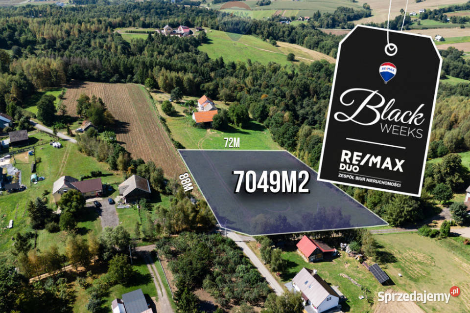 Działka budowlana 70ar media NOWA BLACK WEEKS małopolskie Marcyporęba