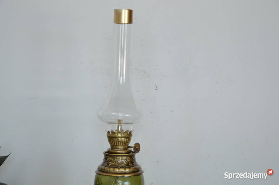 ciekawa szklana Lampa naftowa stara śląskie Jastrzębie-Zdrój