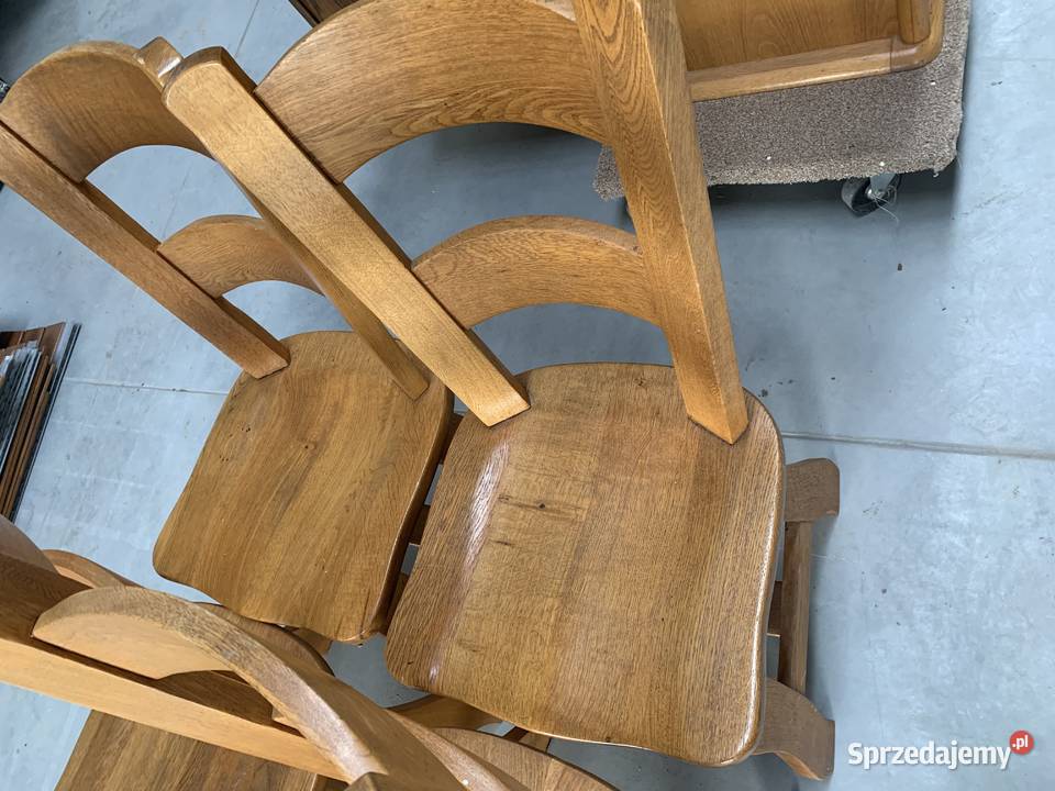 Masywne dębowe krzesła jasny dąb meble wielkopolskie Ślesin