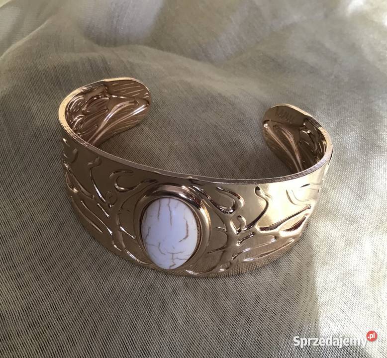 Piękna otwarta złocista bransoleta Warszawa