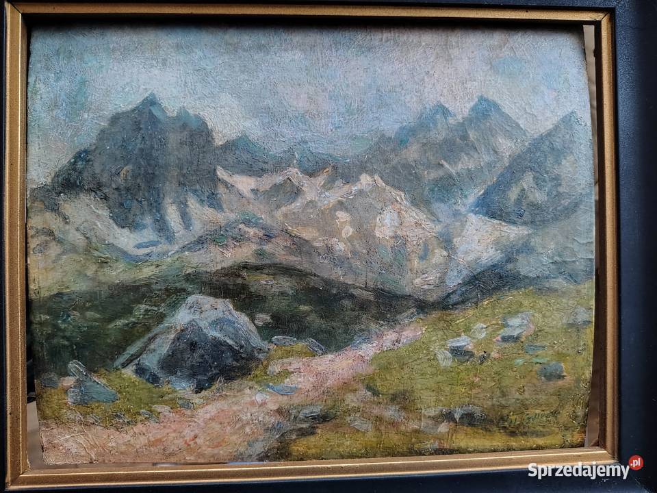 Stary obraz olejny Góry Kartuzy